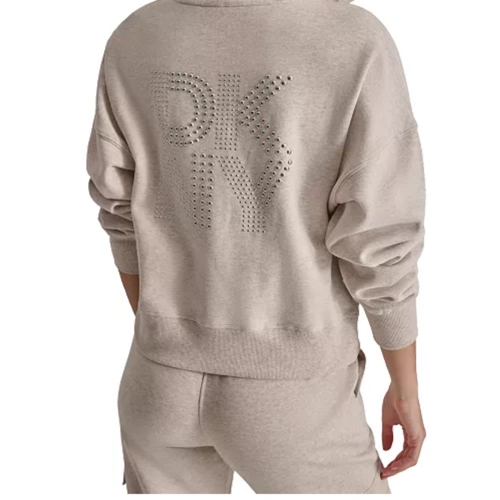 DKNY sport rhinestone logo full zip hoodie size Med.  New with tags